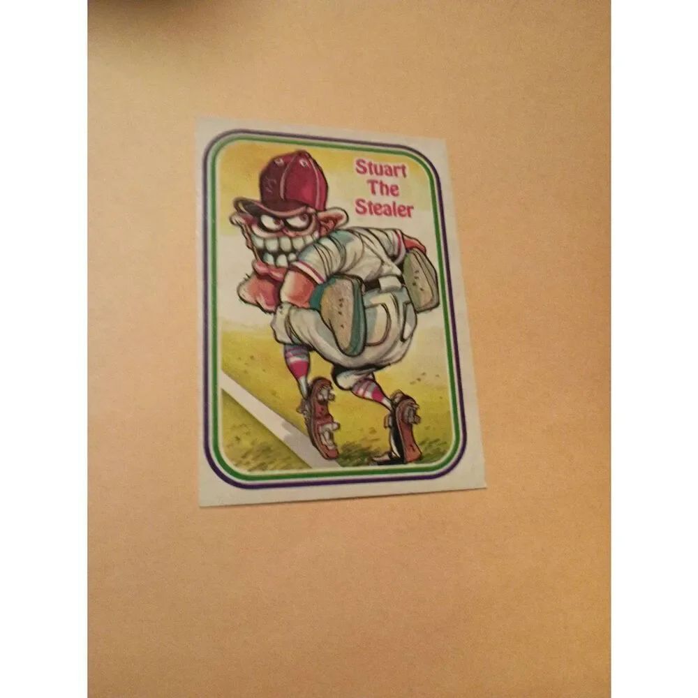 1988 Leaf Awesome All Stars Trading Card 58 Stuart the Stealer Baseball Parody